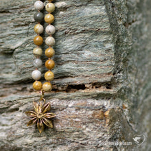 Download the image in the gallery viewer, Ocean Jasper Nature Love mala with Gold Bronze Star Anise | Der Blaue Vogel
