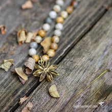 Download the image in the gallery viewer, Ocean Jasper Nature Love mala with Gold Bronze Star Anise | Der Blaue Vogel
