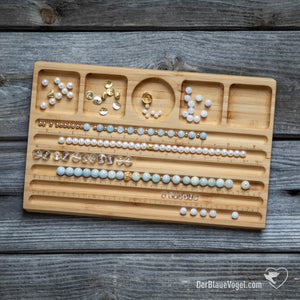  beading board made of wood for  bracelets (bracelet board) with beading tablet as Gift Set | Wooden Beadingboard for bracelets and Beadingtablet as Gift Set | Beadingboards from Der Blaue Vogel