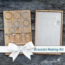 Large bracelet-beading boards gift set consisting of large bracelet board, bead tray with 100% wool felt or vegan felt, brass caliper and knotting tweezers
