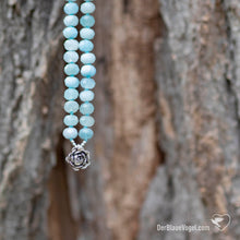 Download the image in the gallery viewer, Aquamarine mala with Silver Pendant | Der Blaue Vogel
