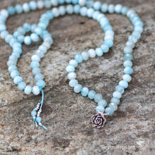 Download the image in the gallery viewer, Aquamarine mala with Silver Pendant | Der Blaue Vogel

