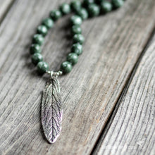 Download the image in the gallery viewer, Serafinit 108 pearls mala with hand cast silver sage pendant | Der Blaue Vogel
