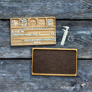  beading board made of wood for  bracelets (bracelet board) with beading tablet as Gift Set | Wooden Beadingboard for bracelets and Beadingtablet as Gift Set | Beadingboards from Der Blaue Vogel