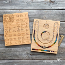 Download the image in the gallery viewer, Bundle 108 | 5-Elements malaboard and beading tablet with Chakra-Mudra-Elements Overview | Der Blaue Vogel | beading board made of wood | Wooden Beadingboards
